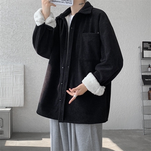 8XL-M加绒灯芯绒衬衫大码复古秋冬保暖上衣外套CS9001/P58加绒68图片