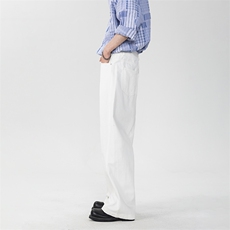 美式直筒宽松百搭休闲长裤子水洗阔腿黑白牛仔裤，男装牛仔裤，星座216-1