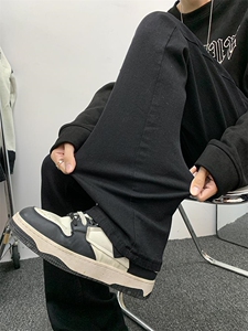 美式高街弹力直筒小脚牛仔裤男 简约休闲裤N1218/P33图片