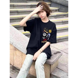 万针全刺绣工艺 得物抖音高品质260克纯棉双纱美式高街短袖T恤P33图片
