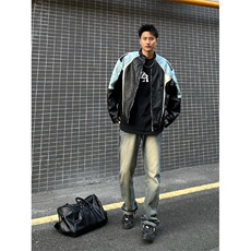 【有货】3607CC-特P85拼色机车皮衣棉服男加厚立领棒球夹克外套，男装夹克，星座1007（原301D）