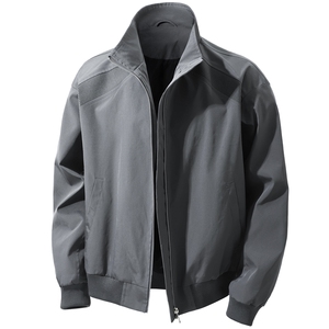 JK008立体白底 春装拼接工装立领夹克 聚酯纤维(M-5XL)TP35图片