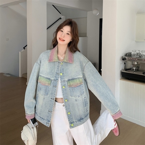 档口现货2026春秋装女装新款韩版休闲渐变牛仔外套371-p145-k208图片