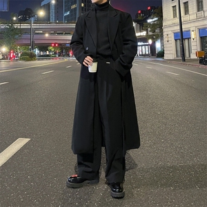 秋冬外景高级感毛呢大衣男潮宽松风衣中长款情侣外套MN99805/P125图片