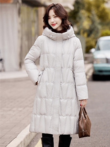 2025年冬季长款90白鸭绒羽绒服女图片