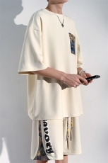 2024夏季新款港风光影墙大码短袖T恤套装M-5XHQ23520-特P40，男装T恤，电商A022