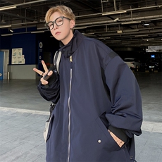 A853-P63秋季设计感复古拼接立领夹克男潮牌宽松休闲工装外套，男装夹克，星座512-6