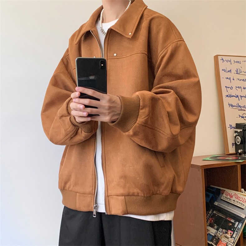 早秋~2025秋冬新款男士麂皮绒夹克外套机车上衣JK222特P65控118图片
