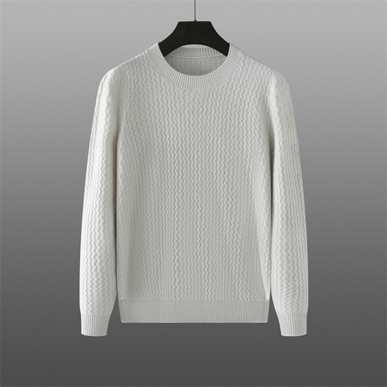 2025年秋季常规长袖圆领套头羊绒衫时尚百搭，男装针织衫/毛衣，溪贝羊绒