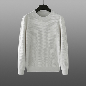 2025年秋季常规长袖圆领套头羊绒衫时尚百搭，男装针织衫/毛衣，溪贝羊绒