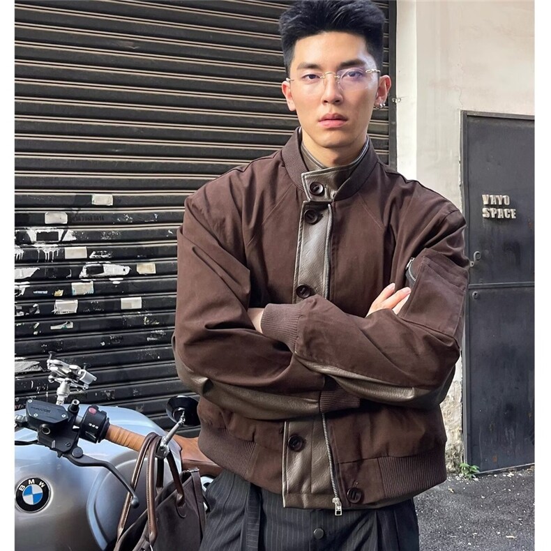 痞帅风皮衣男款潮流帅气加厚款夹克2025新款秋冬装高级感潮牌外套,男装夹克,星座506A
