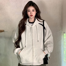 EE072-P65卫衣男女情侣薄款2024拉链开衫外套连帽韩版上衣200斤，女装短外套，星座911-3