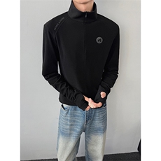 保暖德绒打底衫印花半拉链上衣修身内搭t恤男DT53087-TP3058，男装T恤，电商A102