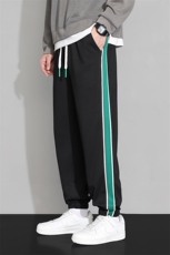 2023新款卫裤男美斜纹新面料织带拼接宽松束脚休闲裤A6686-P37，男装休闲裤，电商A178