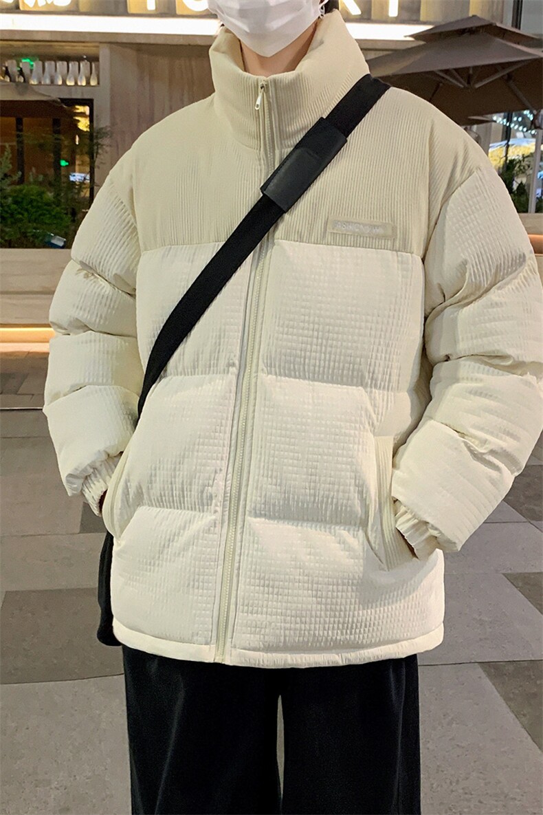 港风冬季新款潮牌棉袄外套玉米格加厚棉衣面包服A436-0899-P85,男装棉衣,电商A436