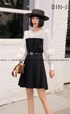 秋季新款韩版收腰连衣裙，女装连衣裙，宾珏