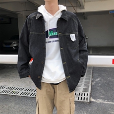 春季港风牛仔外套男chic韩版简约百搭坠感夹克J/，男装夹克，电商D202