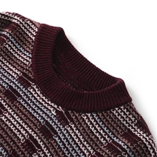 条纹男士圆领套头毛衣冬季新款拼色条纹宽松羊毛衫，男装羊毛衫，雅邦羊绒