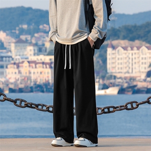 美式复古秋季新款裤子男宽松垂感直筒阔腿休闲长裤-A1175TP35控59图片
