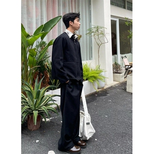 韩系时尚假两件花衬衫夹克男士翻领休闲外套造型师高级感 JAK14图片