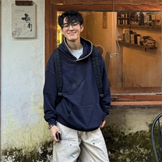 抖音得物高品质二开25秋冬美式重磅宽松纯色连帽贝壳刺绣卫衣W63，男装卫衣，电商A486-1