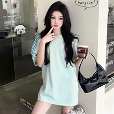 抖音得物品质二开240克宽松纯棉美式潮牌印花三条杠中性风短袖T恤，男装T恤，电商A486