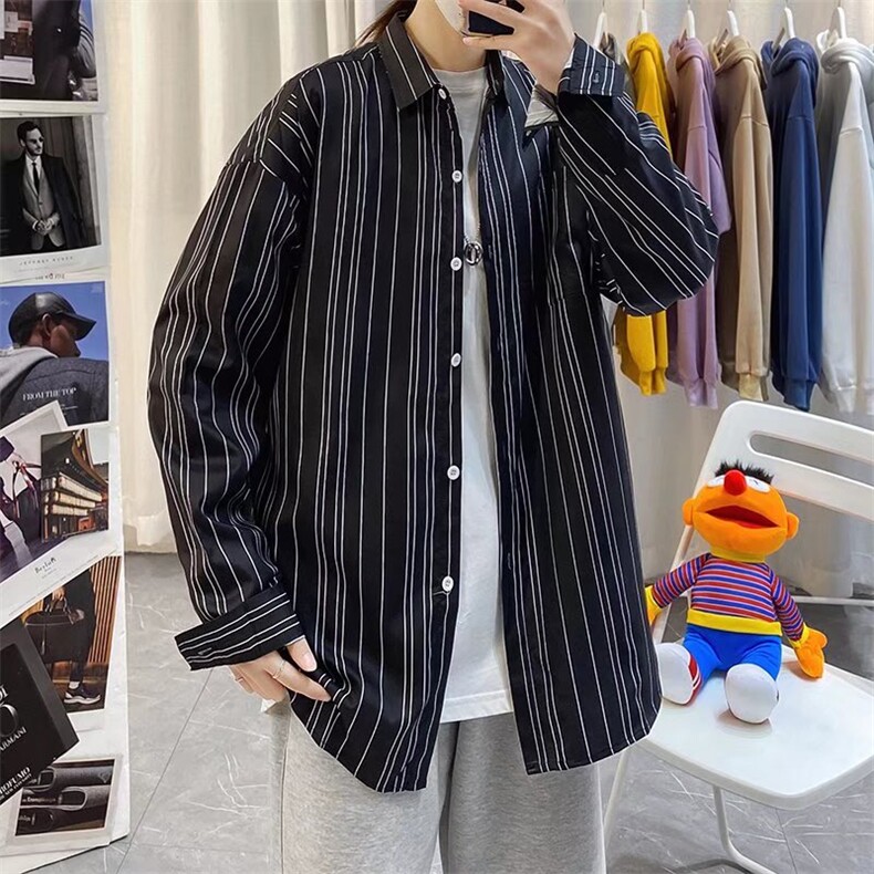 长袖衬衫男港风日系外套C2209P28,男装衬衫,星座1116-2