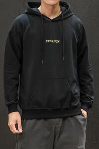 2021春季新日系马切达大码潮男字母刺绣连帽套头卫衣W605-P45图片