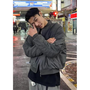 刺绣元素上衣外套男秋冬季日系复古宽松休闲飞行员夹克 JA733图片