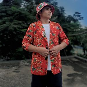 RS1网红同款高质量大码单上衣西装西服婚庆表演出团队服新中式潮图片