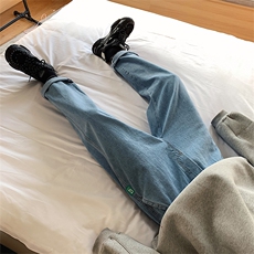 19港风秋冬款男裤牛仔裤宽松休闲直筒裤n，男装牛仔裤，星座1013-1