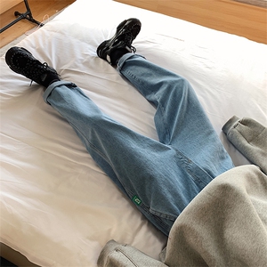 19港风秋冬款男裤牛仔裤宽松休闲直筒裤n图片