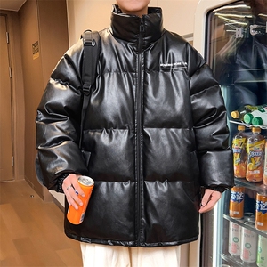 男士皮棉衣冬季加厚立领棉服潮棉袄字母印花青年A266-PY2101-P110