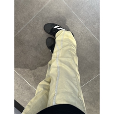 黄泥色拼接牛仔裤男款夏季美式复古vibe裤子N09，男装牛仔裤，星座1116A-1（原606A）