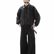 J643-P65高级感格子外套男款假两件夹克立体口袋男装上衣，男装夹克，电商B323A