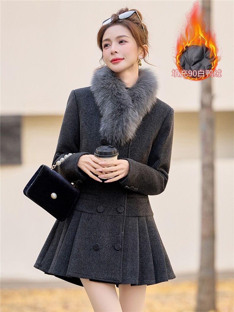 法式小香风羽绒服女2025年冬季新款轻奢高级感连衣裙厚款公主风,女装羽绒服,韩宇舍
