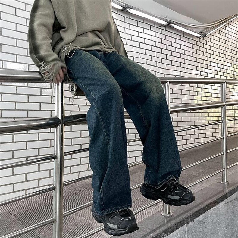 秋冬季美式高街牛仔裤男潮牌个性显高休闲裤G707/P45,男装牛仔裤,电商D202-1