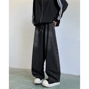 阔腿牛仔裤男士韩版潮流高街百搭宽松2025春季ins长裤RK2140-P45图片