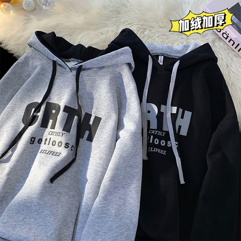 假两件hiphop卫衣男女款秋冬季加绒加厚套头外套WY6002J-特批60,女装短外套,电商A042