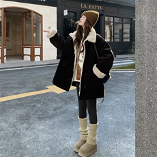 【】灯芯绒拼毛毛派克羽绒服2102-P295-K448，女装派克服，2C305
