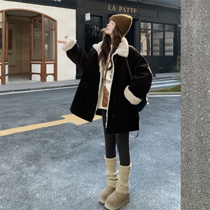 【】灯芯绒拼毛毛派克羽绒服2102-P295-K448图片