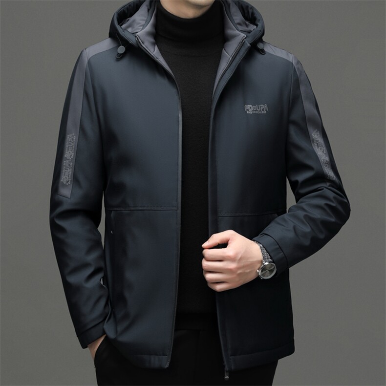 男装可脱卸帽棉衣冬季新款加厚保暖棉服中年商务休闲男士外套,男装棉衣,电商B212（原钱塘6029）