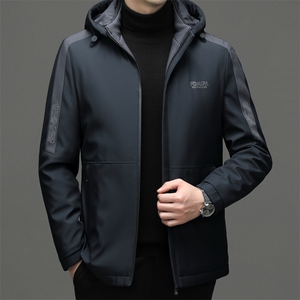 男装可脱卸帽棉衣冬季新款加厚保暖棉服中年商务休闲男士外套图片