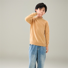 2025年时尚百搭通勤简约半高领儿童羊毛衫，童装儿童羊毛衫，奥澜羊绒