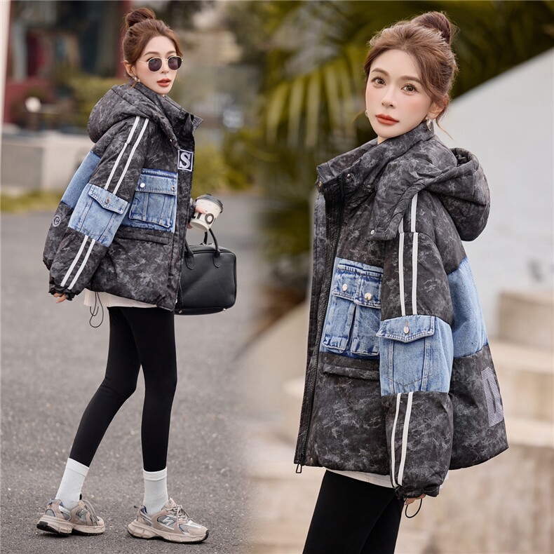 现货白鸭绒2025年冬季可脱卸帽短款外套羽绒服，女装羽绒服，布依丽人