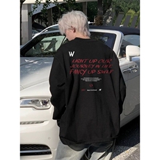 wassuphappy美式字母长袖t恤男春秋季潮流高街上衣服宽松打底衫，男装T恤，星座1116A（原606A-3）