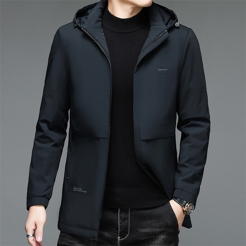 AN9851钱塘2020-3秋冬新款中老年男士连帽保暖羽绒服外套P240，男装羽绒服，钱塘207-3