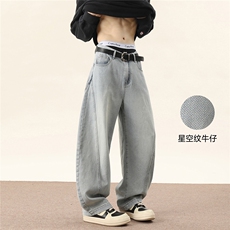 C315-WD912现货开春星空纹拼接软牛仔弯刀牛仔裤(P55X79)2，男装牛仔裤，电商C315