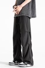 特批P35无差价夏凉感冰丝反光条伞兵裤男日系大码休闲拖地裤K1344，男装休闲裤，电商A082