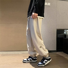 加绒束脚裤男港风潮流痞子帅2023冬季新款ins宽松休闲裤K2981-P36，男装休闲裤，星座412